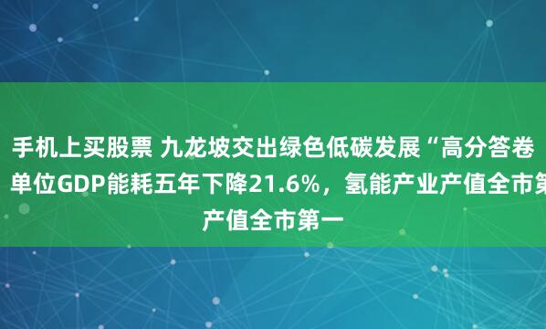 手机上买股票 九龙坡交出绿色低碳发展“高分答卷”：单位GDP能耗五年下降21.6%，氢能产业产值全市第一